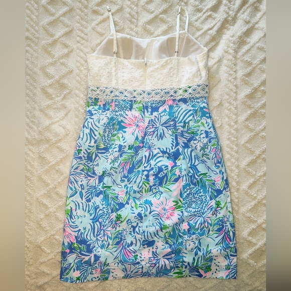 Lilly Pulitzer Liz Dress Coastal Blue Lion Around Size 4 Sundress - Picture 6 of 12